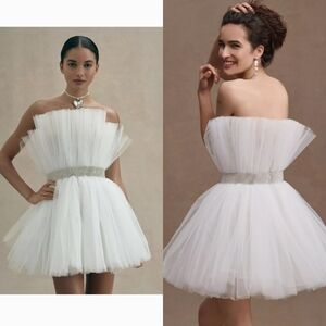 NWT Bronx And Banco Anna Blanc Mini Dress Tulle Bridal White 8